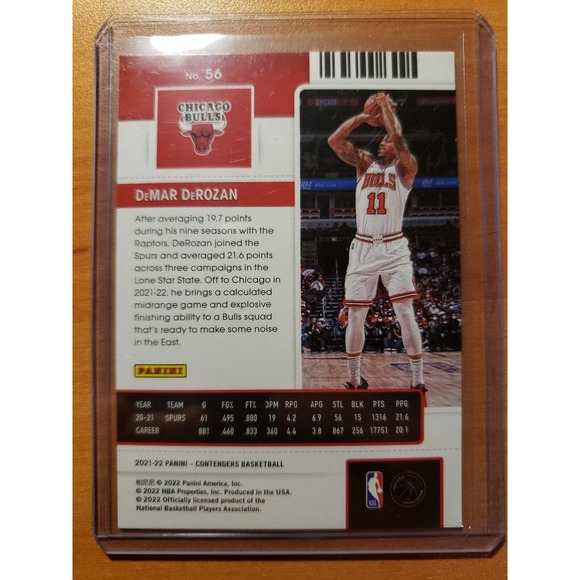 2021-2022 Panini Contenders First Round Ticket #56 DeMar DeRozan Serial 070/149 - Picture 3 of 3